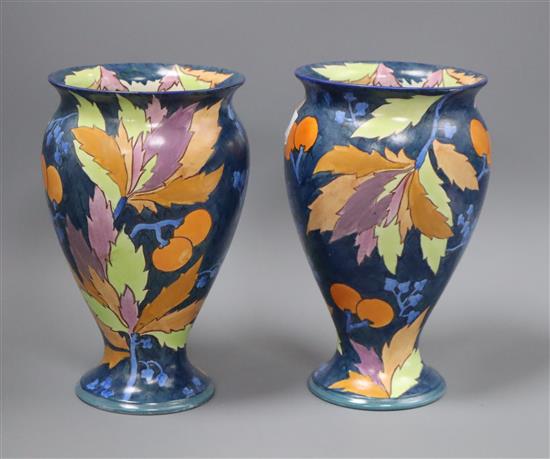 A pair of Carltonware Handcraft cherry pattern vases height 24cm